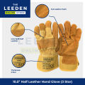 Hercules Half Leather Hand Gloves Yellow (3 Star) 10.5" by Leeden Online Store. 