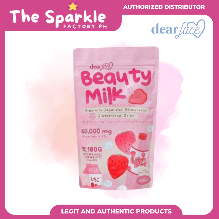 premium japanese strawberry glutathione drink Amazon.com: Dear Face Beauty Milk Glutathione Collagen Japanese Strawberry  Powdered Drink 180g : Health & Household main image 1