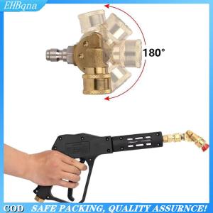 [COD] High Pressure Car Washer 1 4  Quick Connect Rotary Coupler Adjustable Adapter 5 Gears Spray Nozzles Copper Connection