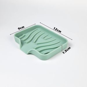 ถาดซิลิโคนวางสบู่ แผ่นซิลิโคนกันลื่น ขนาด 9x12x1.5cm