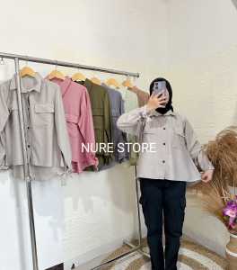 BAJU ATASAN WANITA TERBARU VIRAL DINARA TUNIK BAHAN POLO LINEN ELEGAN