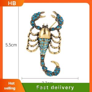 HB 1pc Scorpion Brooches with Rhinestone Gold Alloy Brooch Pin Vintage Crystal