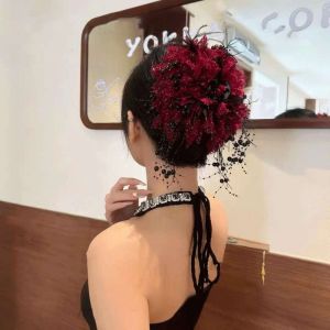 GUERBEIS Kẹp tóc hoa tua rua thanh lịch cho phụ nữ phụ kiện thời trang và đa năng