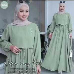 GAMIS WANITA OHAYA ZAFINA MAXY SET 2in1 INNER+OUTHER BAHAN RAYON PREMIUM IMPORT