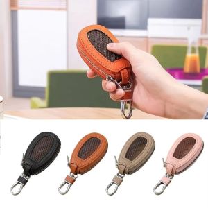 JEWELS1 Lưới trong suốt Túi đựng chìa khóa xe Đa chức năng Đóng cửa bằng khóa kéo Hộp đựng chìa khóa bằng da Di động Vỏ bảo vệ Giá đỡ móc khóa