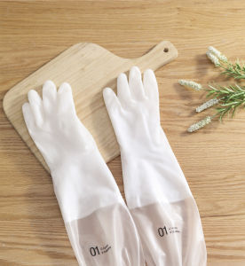 Kitchen Cleaning Gloves Latex Long Gloves Waterproof Household Gloves for Dishwashing Cleaning Bathroom Gloves Elastic Band Anti-Slip Washing Clothes