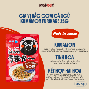 Gia vị rắc cơm Kumamon Furikake vị cá ngừ Đậm Chất Truyền Thống Nhật Bản 25g