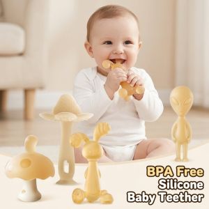 Baby Silicone Teether Food Grade Bpa Free Cartoon Rabbit Shape Soft Chew Toy For Infants Soothing Teething Pain Easy Grip Molar Toy
