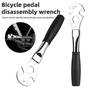 GINKG 15/24มม. ประแจจักรยาน ป้องกันการลื่น ด้ามจับยาวพิเศษ ที่ถอดแป้นจักรยาน ทนทาน หลายฟังก์ชัน ประแจถอดติดตั้งแป้นเหยียบ สำหรับการบำรุงรักษาและซ่อมแซมจักรยาน