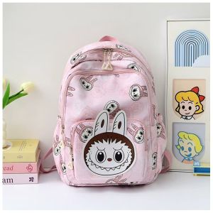 (SG Seller) Labubu School Bag Student Backpack Fashion Junior High School Large Capacity College Girls Boys Backpack