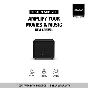 [NEW ARRIVAL] MARSHALL HESTON SUB 200 BLACK - 1 Year Warranty + Free Shipping - (Marshall Subwoofer Speaker Bluetooth Subwoofer Speaker)