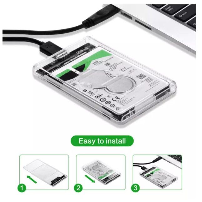 USB 3.0 HDD Enclosure 2.5inch Serial Port SATA SSD Hard Drive Case Support 6TB transparent Mobile External HDD Case
