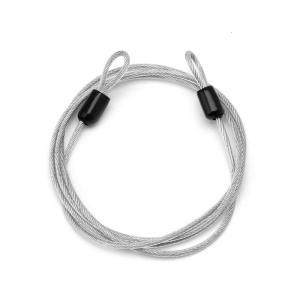 Stainless Steel Safety Cable Double Loop Braided Steel Cable Flexible Lock Cable U-Lock Padlock Wire Rope with Ring