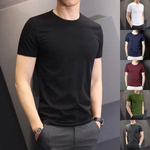 T-shirt Solid Color Casual Fashion Blouse Thin Section Traceless Soft Loose Men