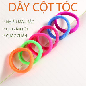 Set 10 Cái Dây Cột Tóc Dây Thun Cột Tóc Trơn Dây Buộc Tóc Co GiãnNhiều Màu