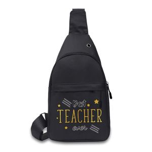 Mens Chest Bags Casual Waist Bags Small Short Travel Carry Pack Man Waterproof Shoulder Crossbody Bag Teacher Print Handbags Teachers Gift🎁