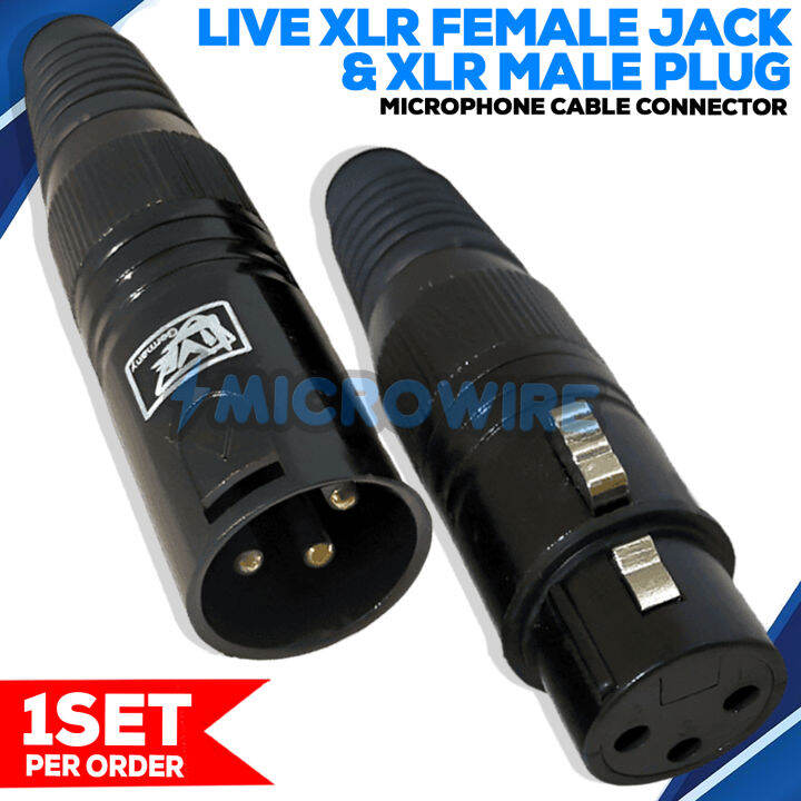 Live XLR Female and XLR Male Microphone Cable Connector | Lazada PH