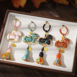 GRACE Tassel Horse Year Pendant Good Luck Chinese Style Songjin Horse Hanging Ornaments Lucky Decoration Home Decor New Year Pendant Bag Charm