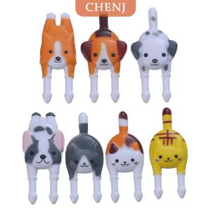 [COD] CHENJ ส้อมจิ้มอาหารการ์ตูนรูปสัตว์ขนาดเล็กน่ารัก7ชิ้น เซ็ตสำหรับเด็กอาหารว่างผลไม้ส้อม