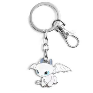 Flying Dragon Keychain Cartoon Anime Black White Enamel Toothless Bff Couple Pendant Key Ring