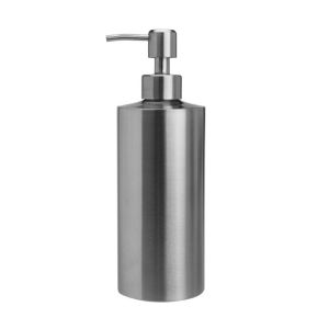 RUMI 250ml/350ml/550ml Countertop Sink Soap Dispenser Manually Pressing Cylindrical Liquid Soap Bottle Light Weight Stainless Steel Emulsion Bottle Fluid