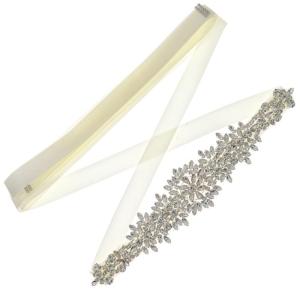 Handmade cưới cô dâu Sash với lấp lánh thạch và selftied ruy băng ren vành đai cho cô dâu dịp đặc biệt