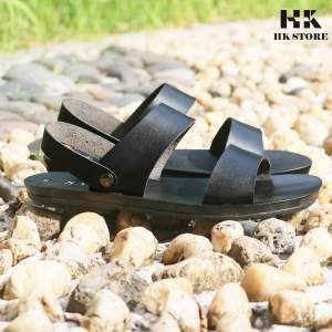 Dép xăng đan nam 2 quai HK STORE hàng chính hãng da bò nguyên miếng cực đẹp phù hợp mọi lứa tuổi - có bảo hành đầy đủ