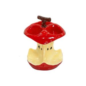 Decorative Ceramic Core Shape Toothbrush Holders 3 Compartment Bathroom Storage Rack Toothpaste Stand Organizers