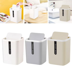 Tabletop Nhựa thùng rác nhỏ với nắp Countertop Giỏ rác trashbox đồ dùng văn phòng gia đình đồ lặt vặt thùng hộp