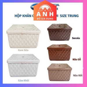 Hộp Đựng Khăn Giấy Vuông Dành cho Nhà hàng Quán Ăn Nhựa Thắng Lợi size lớn 13.2x13.2x8.8 cm