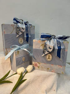 UNIGOLD Lace Printed Leather Hand Gift Box (3 Size) Kotak Hadiah Birthday Box Party Supplies Gift Giving