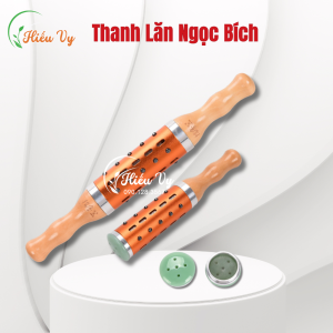 Thanh lăn ngải cứu ngọc bích loại 2 tay cầm massage giảm đau mỏi toàn thân | Con lăn ngải ngọc bích