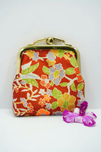 [ Woosilver ] Ví Đựng Xu Gấm Đỏ Secondhand – V014