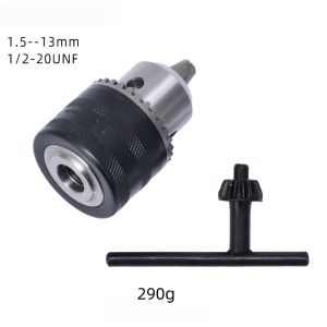 Metal Precise Drill Chuck Adapter 1.5-13mm Capacity 1/2 Square Drive 10mm Shank Converter
