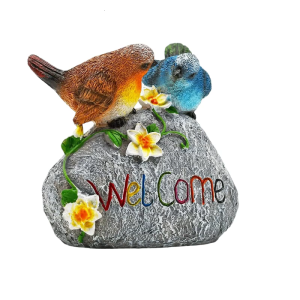 รูปปั้นนกเหมือนจริงรูปปั้นป้ายต้อนรับทำจากเรซินการแต่งสวนนอกอาคารสำหรับเป็นของขวัญตกแต่งสนามหญ้าสนามหญ้า