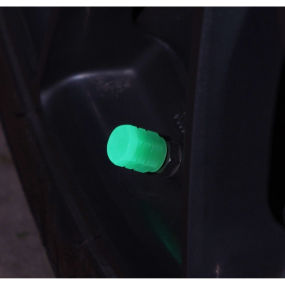 ฝาครอบวาล์วยางเรืองแสงสีแดงอุปกรณ์ตกแต่งฝาครอบวาล์วยางรถจักรยานรถจักรยานยนต์