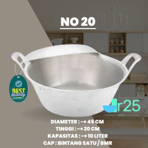 citel panci tutup katel super jumbo no 20 22 24 serbaguna ukuran 10 15 20 liter aluminium cor tebal