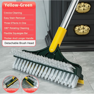 30cm Stainless Steel Wire Floor Scrub Brush with Long Handle Antislip Heavy Duty Deep Cleaning