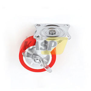 1-3 Inch Heavy Duty Caster Wheels White And Red Pvc Material Swivels Trolley Wheel (Fixed&W/Out Lock&With Lock)