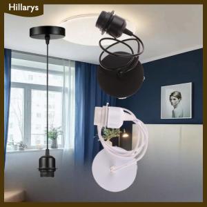 [Hillarys] 1 Set Nordic Half Teeth Lampshade Base Vintage E27 Hanging Lamp Holders With 0.8 1 1.2 1.5M Cable Ceiling Lamp Holder Socket