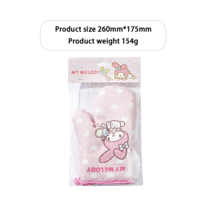 100% Authentic Sanrio Hello Kitty Oven Baking Gloves Cinnamoroll Microwave Oven Glove Kuromi Non-slip Heat Resistant Insulated Mitten Kitchen Tool Melody LFB193