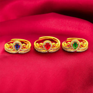 Cincin Emas Bangkok Dewasa Cincin Perempuan 916 Ring GOLD PLATED Adjustable FREE COP J