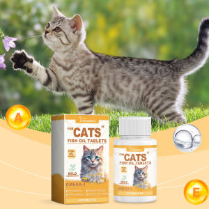 Yegbong fish oil for cats universal cat fish oil for pets hair loss prevention beauty and beauty products Pet Deep-sea Fish Oil Nutritional Supplement Anti-depilation and Eye Protection for Cats Deep-sea Fish Oil Soft Capsule Pet Nutritional Supplement