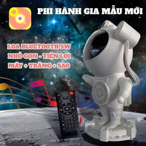 Đèn Phi Hành Gia MOON Mẫu Mới Tích Hợp Loa Bluetooth Nháy Theo Nhạc Đầy Đủ Trăng Sao Mây Dùng Cho Phòng Ngủ Cao Cấp