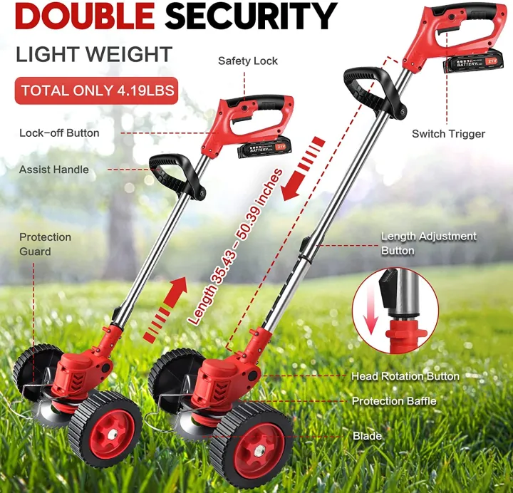 588v Electric lawn mower rechargeable grass cutter cordless lawn