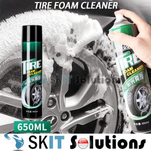 【SKIT SG】650ML Car Tire Foam Cleaner Automotive Tire Wheel Shine Coating Spray UV Aging Protection Car Motorcycle Tire Wax Lotion Spray Cleaner Moisturizing Tire Polish Car Care Washing Accessories Tyre Shine Tyre Cleaner Tyre Foam Spray Rim Cleaner