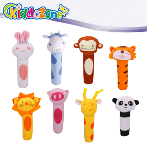KiddoZone Lục Lạc Cho Bé Đồ Chơi Cầm Nắm Cho Trẻ Sơ Sinh Lục Lạc Bóp Mềm Hình Động Vật Dễ Thương Đồ Chơi Giáo Dục Âm Thanh BB Cho Bé Trai Bé Gái 0-3 Tuổi