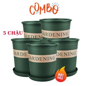 Combo Chậu Nhựa Trồng Cây Tiết Kiệm Size 2gl - 23x18x22cm Thích Hợp Trồng Cây Cảnh Sân Vườn Trang Trí Ban Công