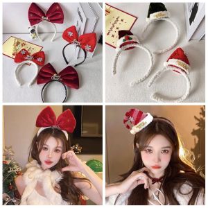 HOT การตกแต่งสุขสันต์วันคริสต์มาส ที่คาดผมหมวกคริสต์มาส ดาวดาวดาว ชุดปักเลื่อม ห่วงผมกุทัณฑ์ น่ารักน่ารักๆ เครื่องประดับผมเกาหลี กิ๊บติดผมเด็กสำหรับเทศกาลคริสต์มาส สาวๆ