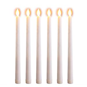 LED Flameless Taper Battery White Candles Amber Yellow Glow Light Long Lasting Flickering Candle